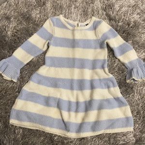 Janie and jack. Blue and white striped dress. Size 12-18m